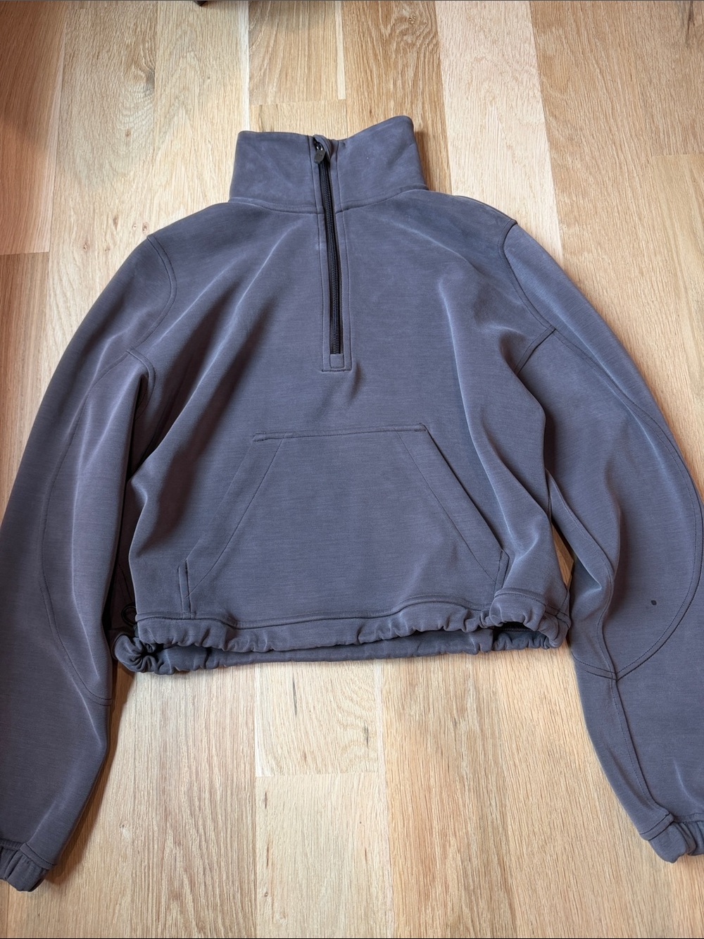 lululemon athletica soft stream Half-Zip Pullover in Charcoal